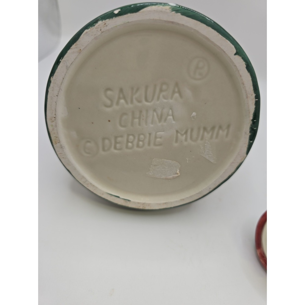 Sakura Debbie Mumm Gingerbread And Peppermint Mini Teapot 6" .  VTG Christmas - Picture 7 of 8